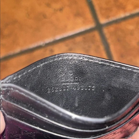 Gucci Embossed Black Leather Card Holder - Picture 6 of 12